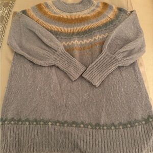 J. Crew Blue Fair Isle Sweater, Size XXS